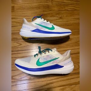 Nike Winflo 9 Premium Road Running Shoes Blue/Green Men’s Sz 10.5 New No Box!
